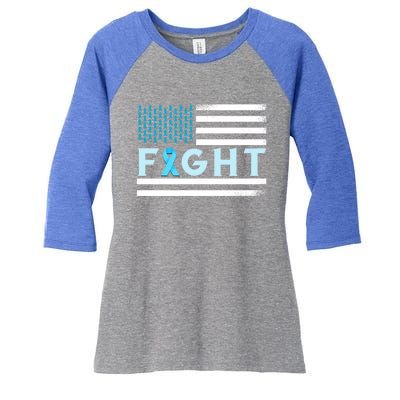 Prostate Cancer America Fight Prostate Cancer Awareness Gift Women's Tri-Blend 3/4-Sleeve Raglan Shirt