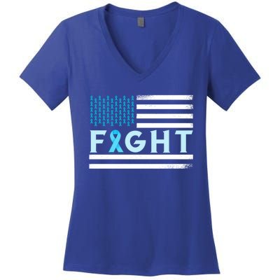 Prostate Cancer America Fight Prostate Cancer Awareness Gift Women's V-Neck T-Shirt