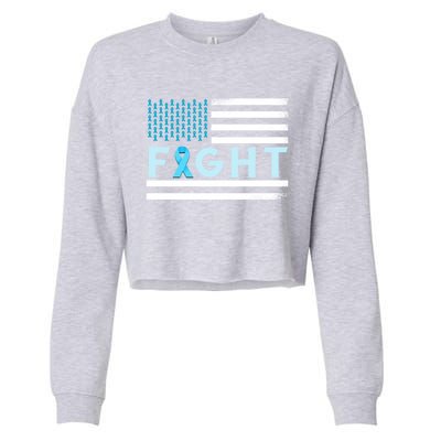 Prostate Cancer America Fight Prostate Cancer Awareness Gift Cropped Pullover Crew