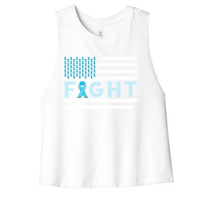 Prostate Cancer America Fight Prostate Cancer Awareness Gift Women's Racerback Cropped Tank