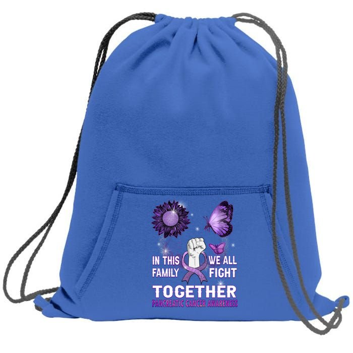 Pancreatic Cancer Awareness In This Family We Fight Together Cool Gift Sweatshirt Cinch Pack Bag