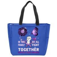 Pancreatic Cancer Awareness In This Family We Fight Together Cool Gift Zip Tote Bag