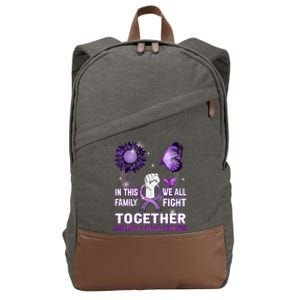 Pancreatic Cancer Awareness In This Family We Fight Together Cool Gift Cotton Canvas Backpack