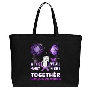 Pancreatic Cancer Awareness In This Family We Fight Together Cool Gift Cotton Canvas Jumbo Tote