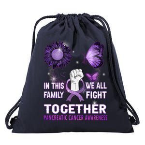 Pancreatic Cancer Awareness In This Family We Fight Together Cool Gift Drawstring Bag