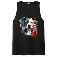 Patriotic Canine A Pitbull with American Flag PosiCharge Competitor Tank