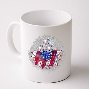 Patriotic Celebration Americas Independence Flag Sunflower Gift Coffee Mug