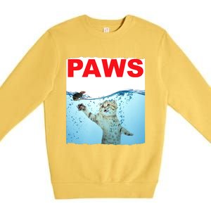 Paws Cat And Mouse Top, Cute Funny Cat Lover Paro Premium Crewneck Sweatshirt