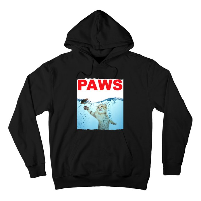 Paws Cat And Mouse Top, Cute Funny Cat Lover Paro Hoodie