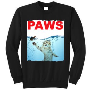 Paws Cat And Mouse Top, Cute Funny Cat Lover Paro Sweatshirt