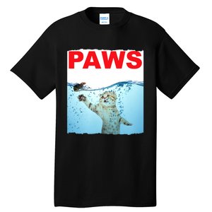 Paws Cat And Mouse Top, Cute Funny Cat Lover Paro Tall T-Shirt