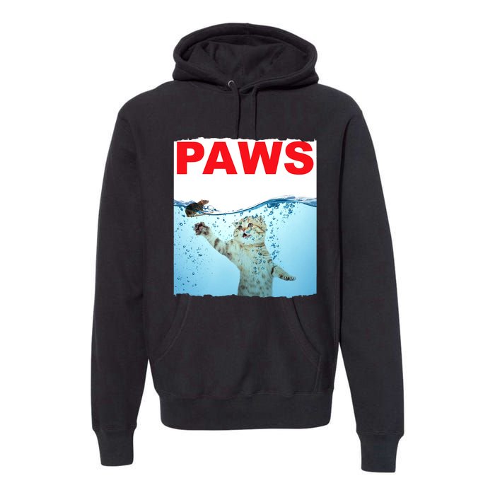 Paws Cat And Mouse Top, Cute Funny Cat Lover Paro Premium Hoodie