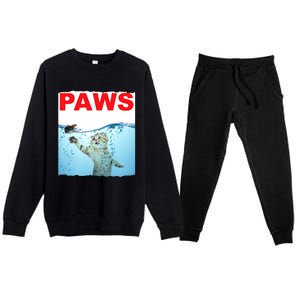 Paws Cat And Mouse Top, Cute Funny Cat Lover Paro Premium Crewneck Sweatsuit Set