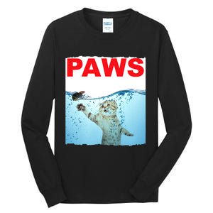 Paws Cat And Mouse Top, Cute Funny Cat Lover Paro Tall Long Sleeve T-Shirt