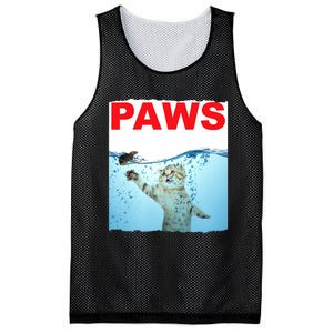 Paws Cat And Mouse Top, Cute Funny Cat Lover Paro Mesh Reversible Basketball Jersey Tank