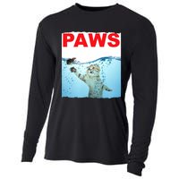 Paws Cat And Mouse Top, Cute Funny Cat Lover Paro Cooling Performance Long Sleeve Crew