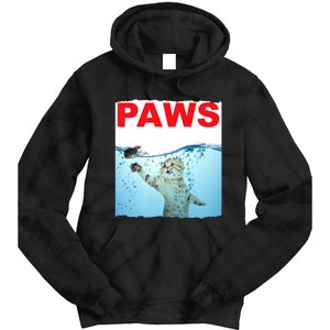 Paws Cat And Mouse Top, Cute Funny Cat Lover Paro Tie Dye Hoodie