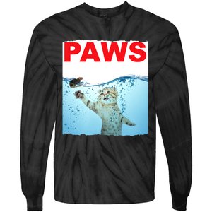 Paws Cat And Mouse Top, Cute Funny Cat Lover Paro Tie-Dye Long Sleeve Shirt