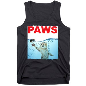 Paws Cat And Mouse Top, Cute Funny Cat Lover Paro Tank Top