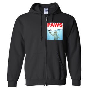 Paws Cat And Mouse Top, Cute Funny Cat Lover Paro Full Zip Hoodie