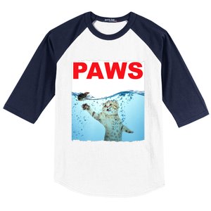 Paws Cat And Mouse Top, Cute Funny Cat Lover Paro Baseball Sleeve Shirt