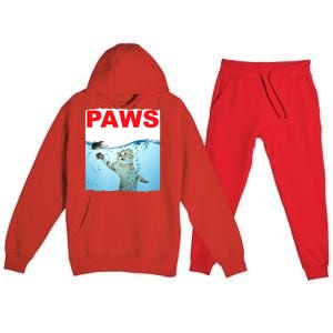 Paws Cat And Mouse Top, Cute Funny Cat Lover Paro Premium Hooded Sweatsuit Set