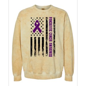 Pancreatic Cancer Awareness Purple Ribbon Colorblast Crewneck Sweatshirt