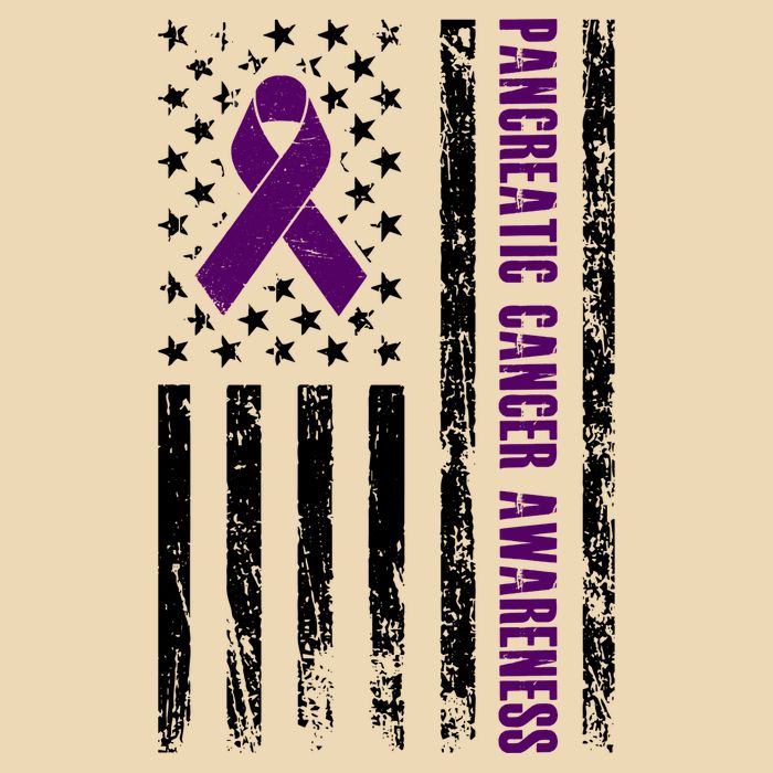 Pancreatic Cancer Awareness Purple Ribbon Drawstring Bag
