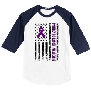 Pancreatic Cancer Awareness Purple Ribbon Baseball Sleeve Shirt