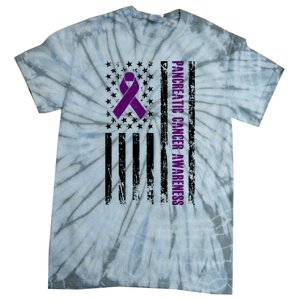 Pancreatic Cancer Awareness Purple Ribbon Tie-Dye T-Shirt