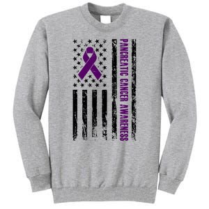 Pancreatic Cancer Awareness Purple Ribbon Tall Sweatshirt