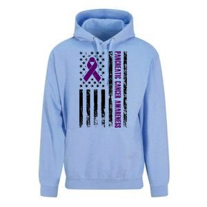 Pancreatic Cancer Awareness Purple Ribbon Unisex Surf Hoodie