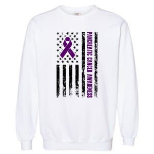 Pancreatic Cancer Awareness Purple Ribbon Garment-Dyed Sweatshirt