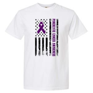 Pancreatic Cancer Awareness Purple Ribbon Garment-Dyed Heavyweight T-Shirt