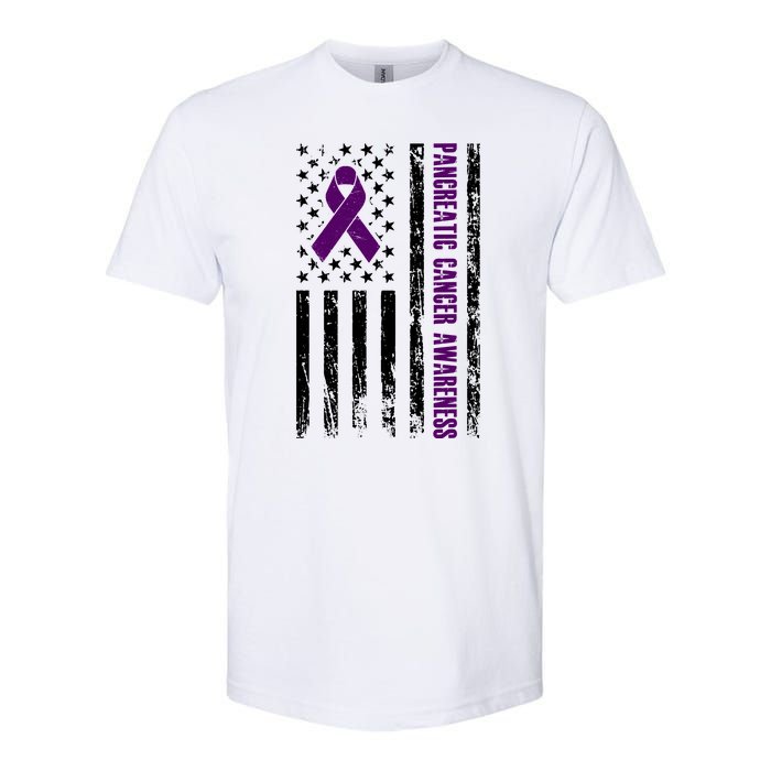 Pancreatic Cancer Awareness Purple Ribbon Softstyle CVC T-Shirt