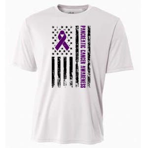 Pancreatic Cancer Awareness Purple Ribbon Cooling Performance Crew T-Shirt