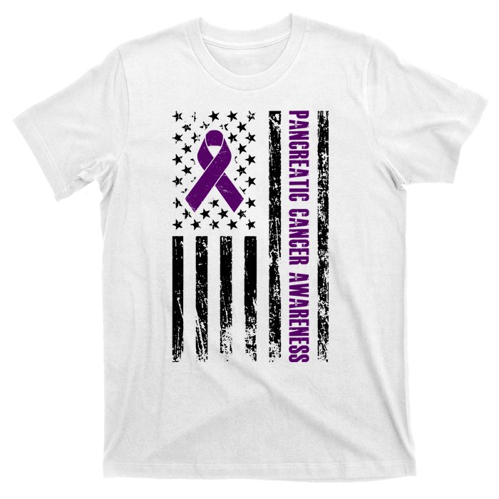 Pancreatic Cancer Awareness Purple Ribbon T-Shirt