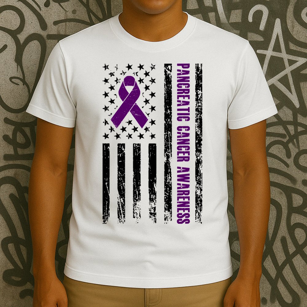 Pancreatic Cancer Awareness Purple Ribbon T-Shirt