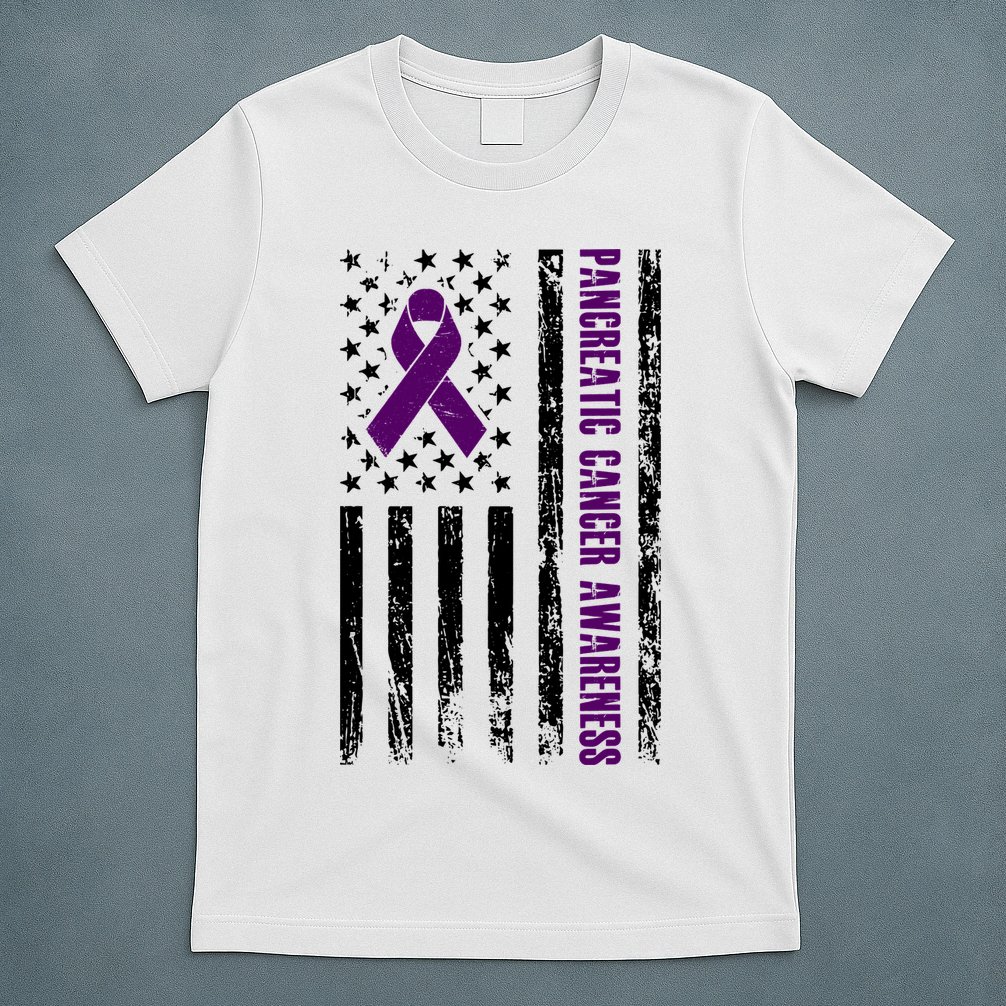 Pancreatic Cancer Awareness Purple Ribbon T-Shirt