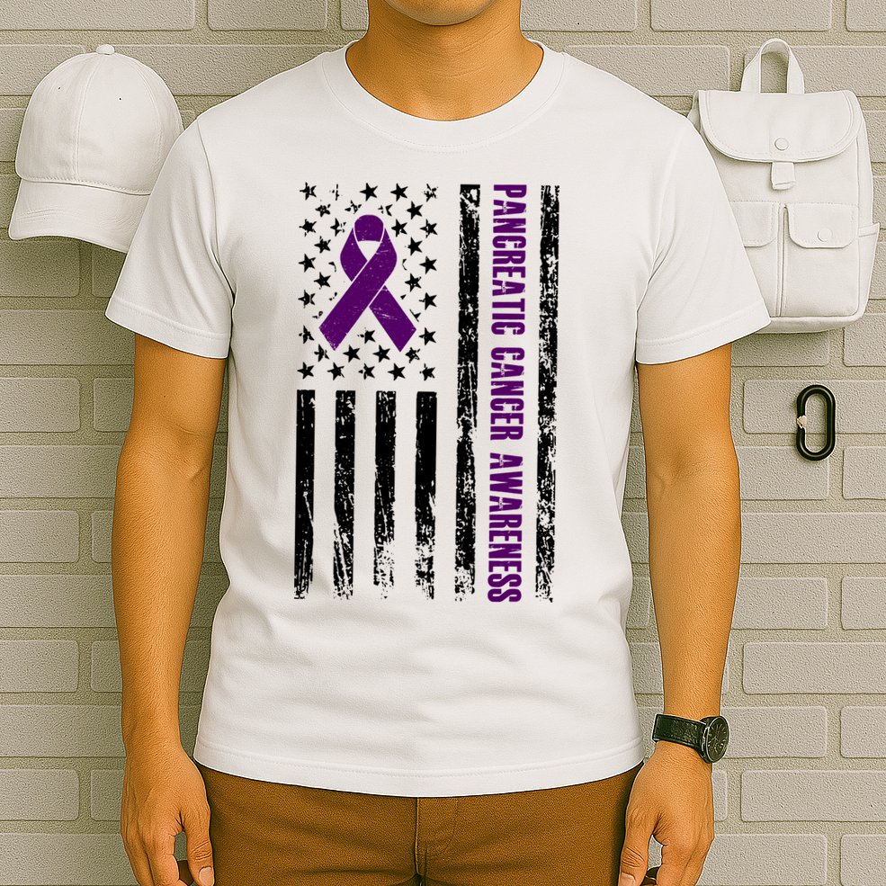 Pancreatic Cancer Awareness Purple Ribbon T-Shirt