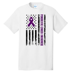 Pancreatic Cancer Awareness Purple Ribbon Tall T-Shirt