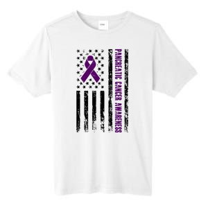 Pancreatic Cancer Awareness Purple Ribbon Tall Fusion ChromaSoft Performance T-Shirt