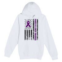 Pancreatic Cancer Awareness Purple Ribbon Premium Pullover Hoodie