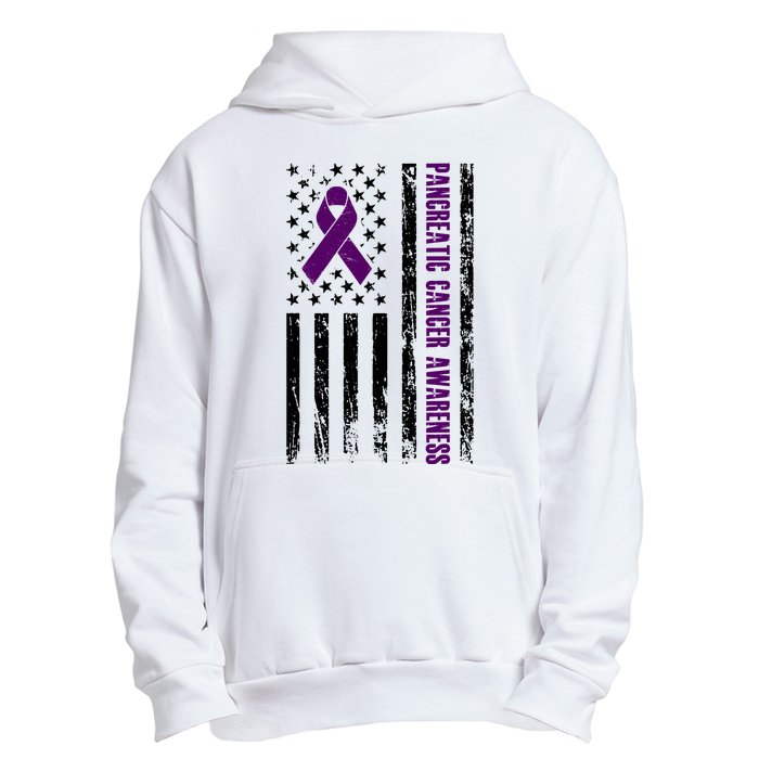 Pancreatic Cancer Awareness Purple Ribbon Urban Pullover Hoodie