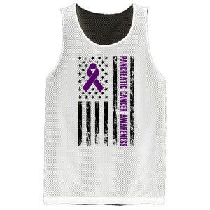 Pancreatic Cancer Awareness Purple Ribbon Mesh Reversible Basketball Jersey Tank