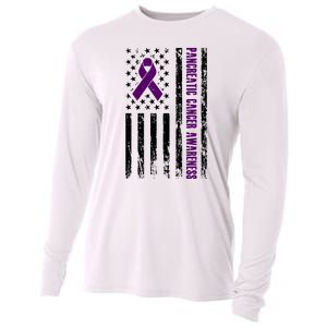 Pancreatic Cancer Awareness Purple Ribbon Cooling Performance Long Sleeve Crew