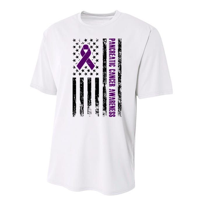 Pancreatic Cancer Awareness Purple Ribbon Performance Sprint T-Shirt