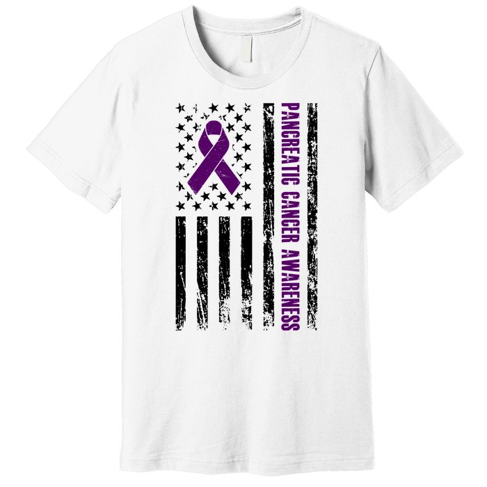 Pancreatic Cancer Awareness Purple Ribbon Premium T-Shirt