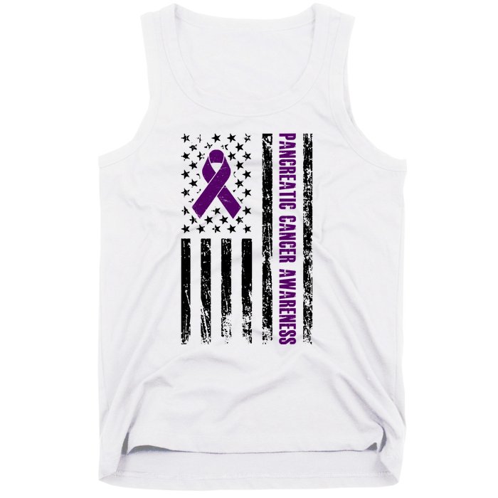 Pancreatic Cancer Awareness Purple Ribbon Tank Top