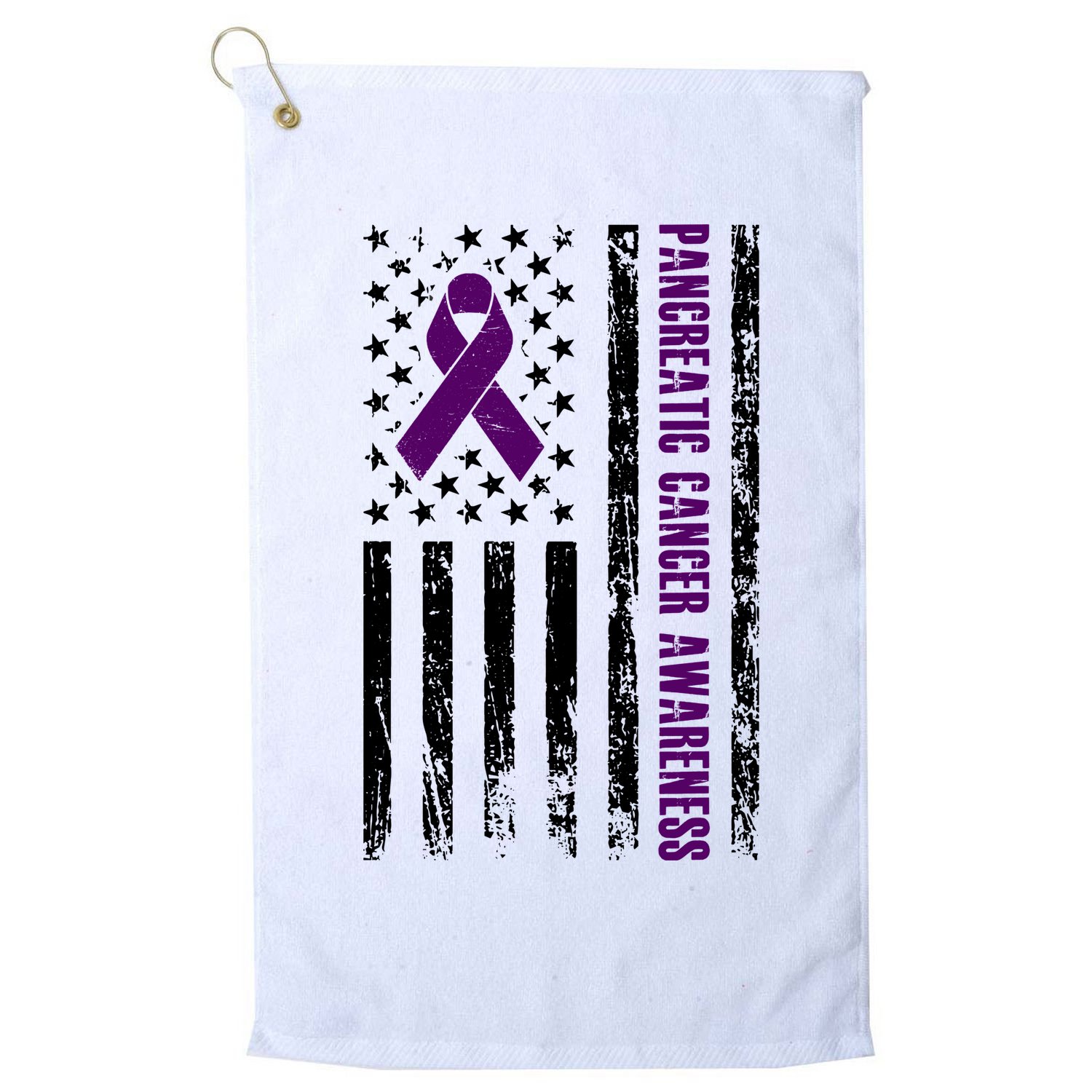 Pancreatic Cancer Awareness Purple Ribbon Golf Towel
